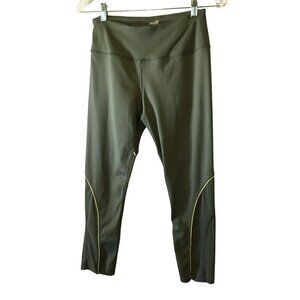 Avia Women's Mesh Leg Perforated Ankle Athletic Leggings Green Size Medium Gym